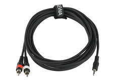 Cable en Y GEWA Basic Line de 3 m, minijack de 3,5 mm a 2 x cinch