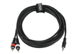 Cable en Y GEWA Basic Line de 3 m, minijack de 3,5 mm a 2 x cinch