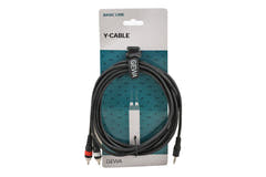 Cable en Y GEWA Basic Line de 3 m, minijack de 3,5 mm a 2 x cinch
