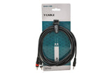 Cable en Y GEWA Basic Line de 3 m, minijack de 3,5 mm a 2 x cinch