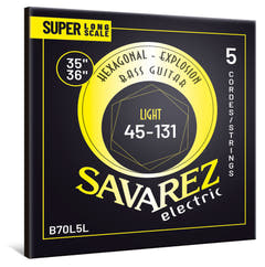 Cuerdas de bajo Savarez B70L5L Hexagonal Explosion, light super long scale