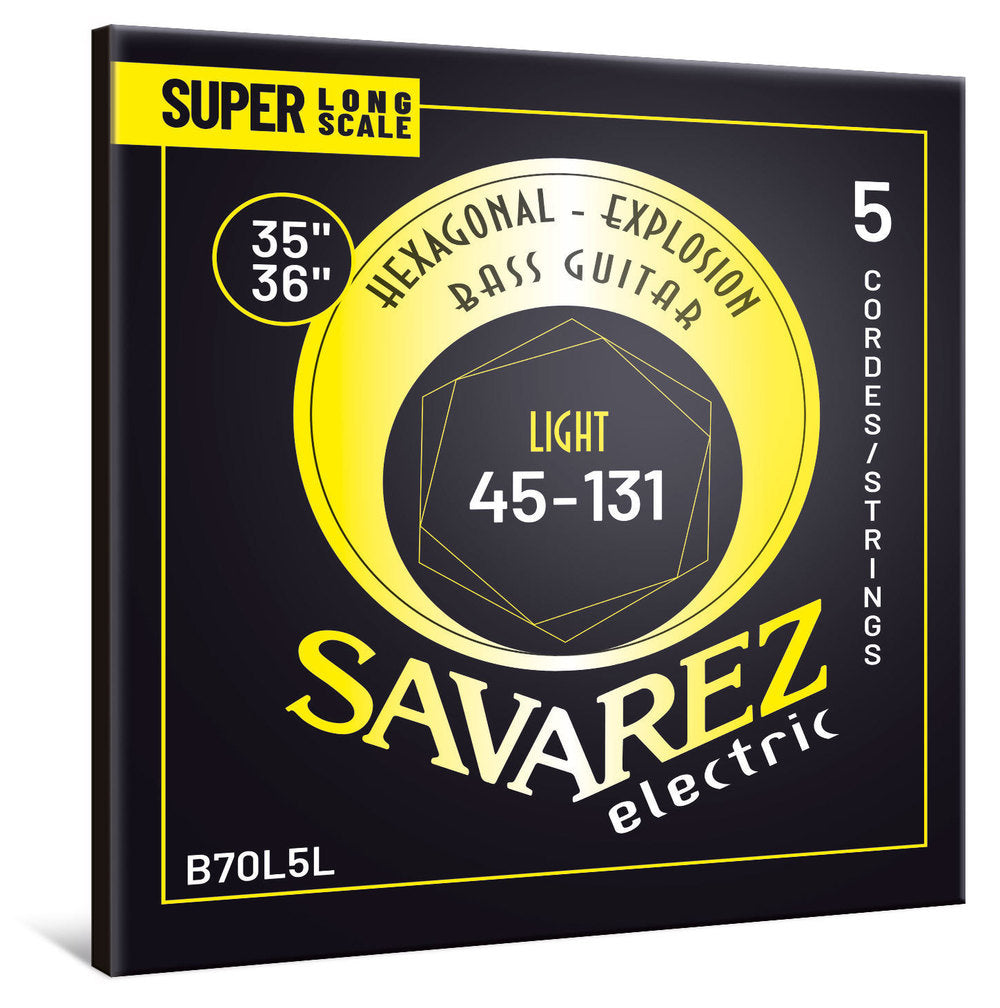 Cuerdas de bajo Savarez B70L5L Hexagonal Explosion, light super long scale