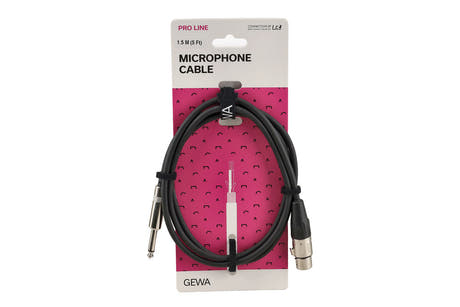 Cable de micrófono GEWA Pro Line 1,5 m, XLR hembra a jack mono