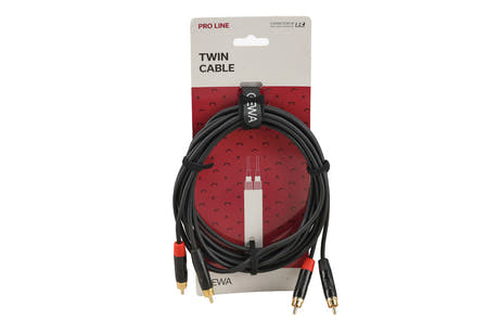 GEWA Pro Line cable doble 3 m, 2 x cinch en ambos extremos