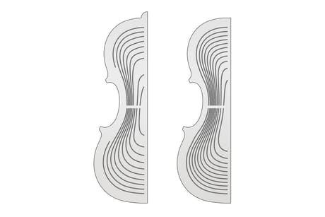 GEWA plantilla de contorno Strad Mediceo 1716 para violín, 2 piezas