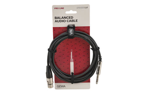 Cable balanceado GEWA Pro Line 3 m, jack estéreo a XLR hembra