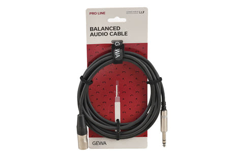Cable balanceado GEWA Pro Line de 3 m, jack estéreo a XLR macho
