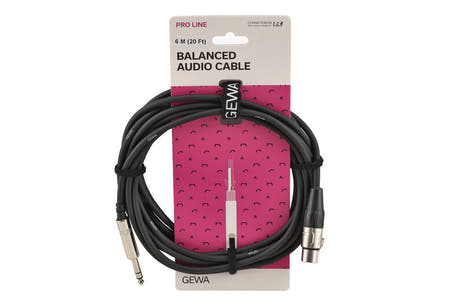 GEWA Pro Line cable balanceado de 6 m, jack estéreo a XLR hembra