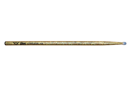 Vater Color Wrap 5A Gold Sparkle baquetas, nogal americano, punta de nailon