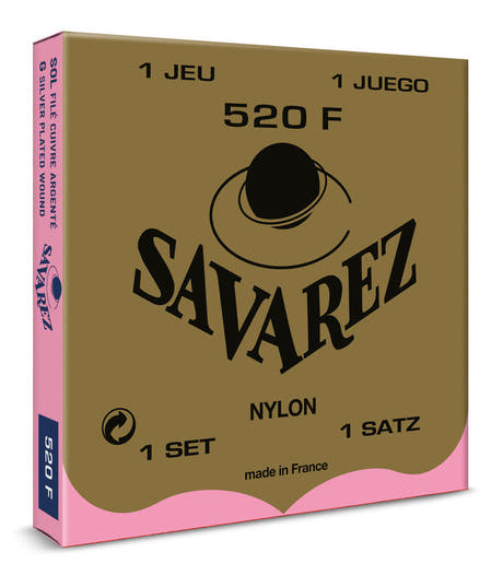 Cuerda G3 entorchada Savarez 529R para guitarras clásicas, 520F