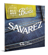Cuerdas de guitarra western Savarez A130CL Bronze, custom light .011 a .052