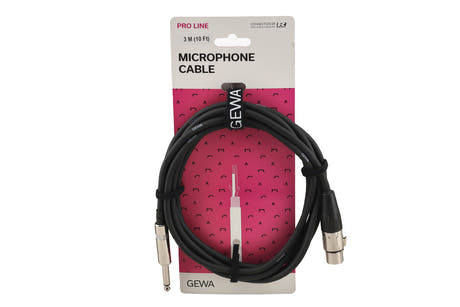GEWA Pro Line cable de micrófono de 3 m, XLR hembra a mono-jack