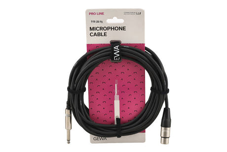 GEWA Pro Line cable de micrófono 9 m, XLR hembra a jack mono
