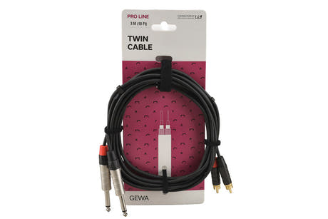 Cable doble GEWA Pro Line de 3 m, 2 x jack a 2 x cinch