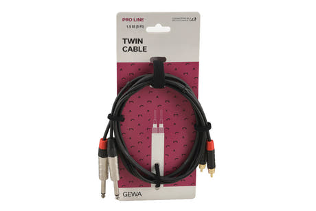 Cable doble GEWA Pro Line 1,5 m, 2 x jack a 2 x cinch