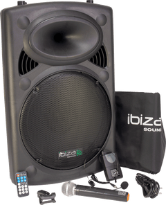 Ibiza Altavoz Portátil con 15" Bajo (Negro, 800W)