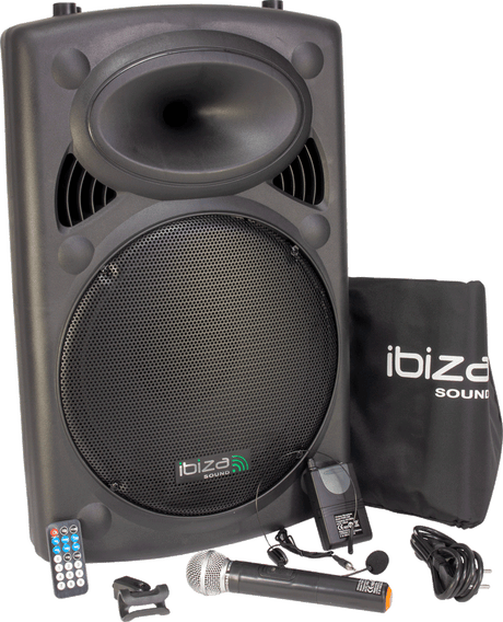 Ibiza Altavoz Portátil con 15" Bajo (Negro, 800W)