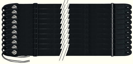 Fire & Stone Nylon Edition correas para guitarra, 10 unidades negras