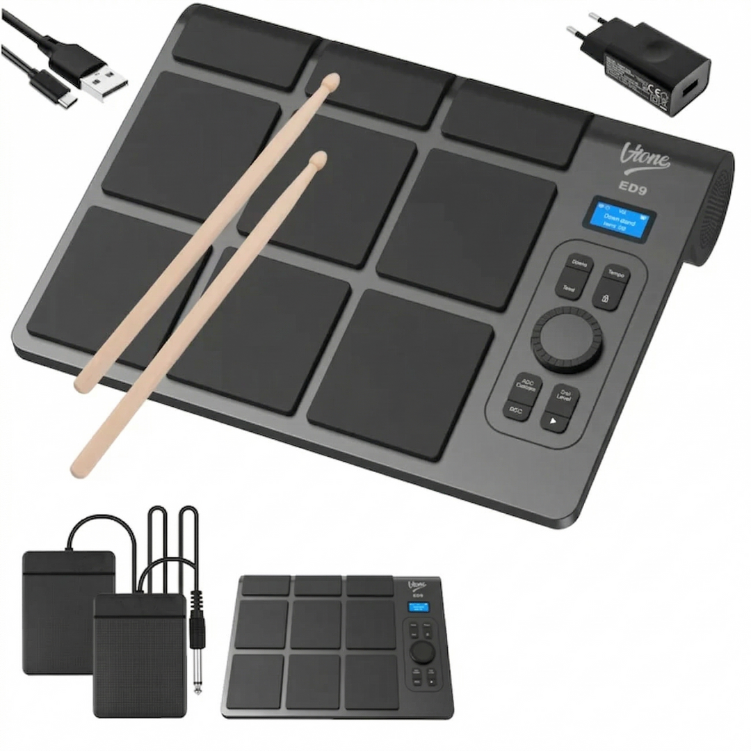 V-TONE ED9 Pad de batería electrónica alimentado por batería