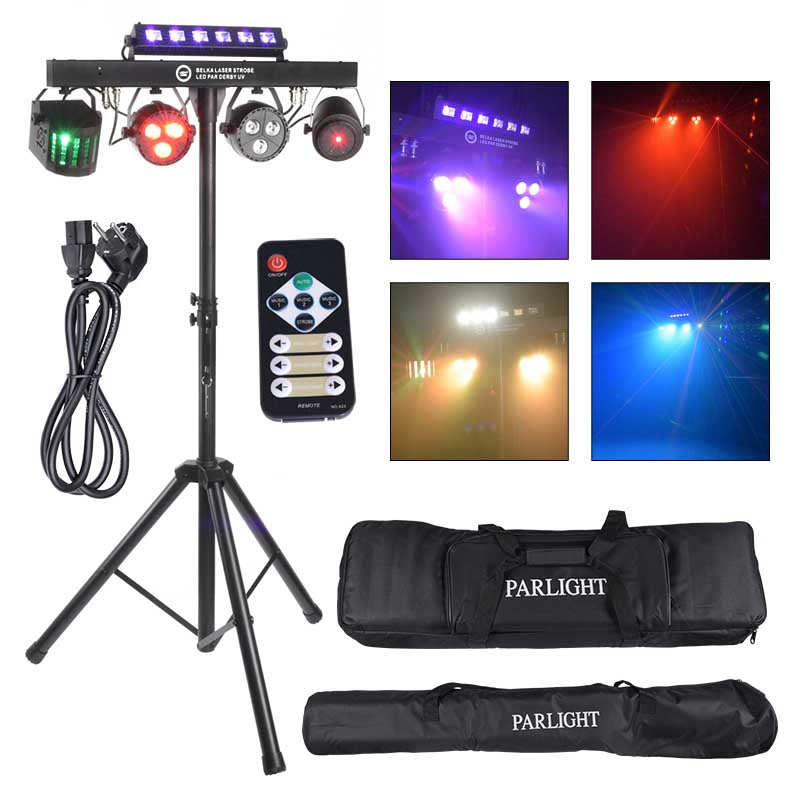LIGHT4ME T-BAR LASER STROBE LED PAR DERBY UV IR multiefecto