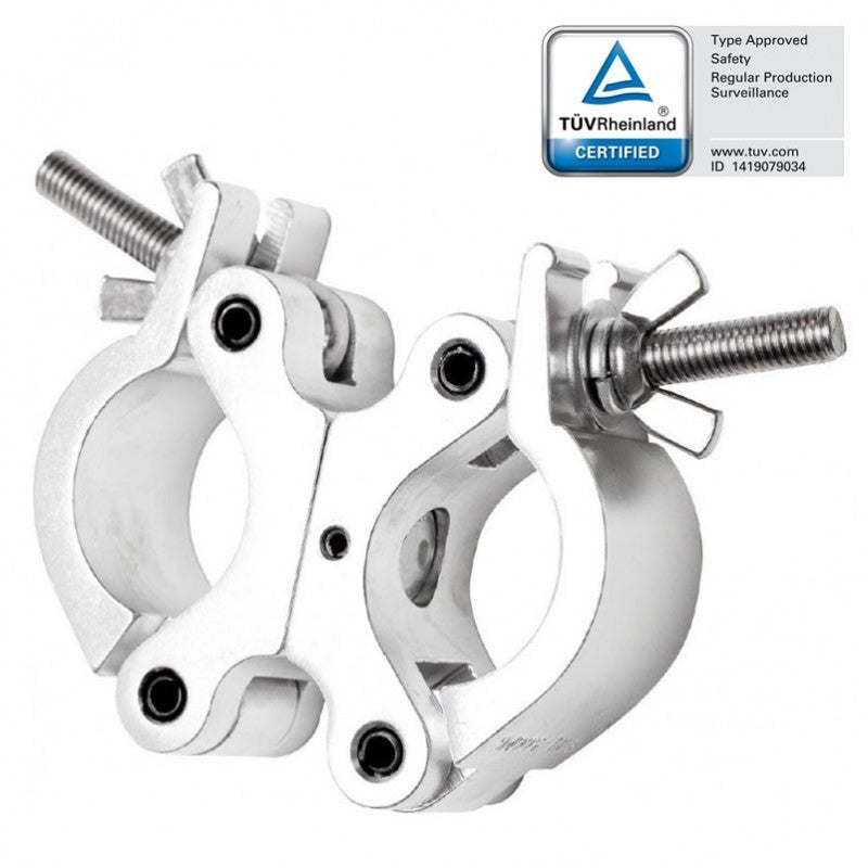 Doble clamp, plateado (50mm 150kg)