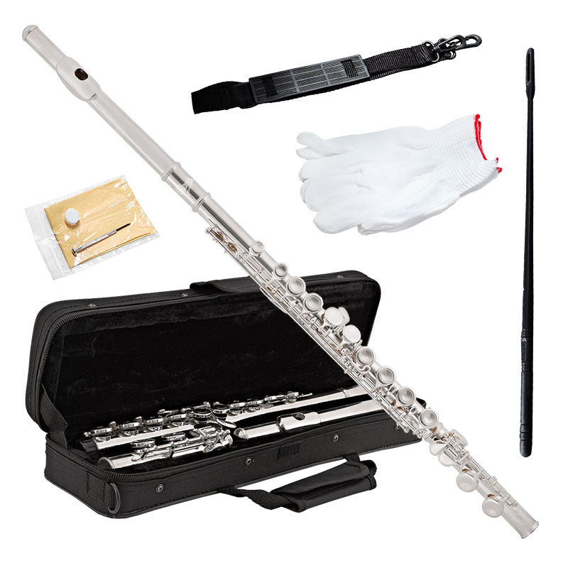 V-TONE VFL 16 flauta travesera de metal con estuche para llave de C