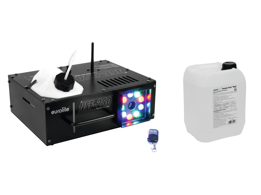 EUROLITE Set NSF-250 + líquido de humo -DSA- 5l