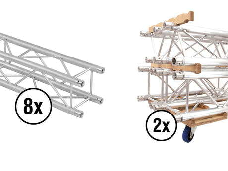 ALUTRUSS Set QUADLOCK QL-ET34-2000 + Tabla de transporte para Truss