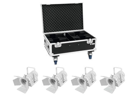 EUROLITE Set 4x LED THA-40PC blanco + Case