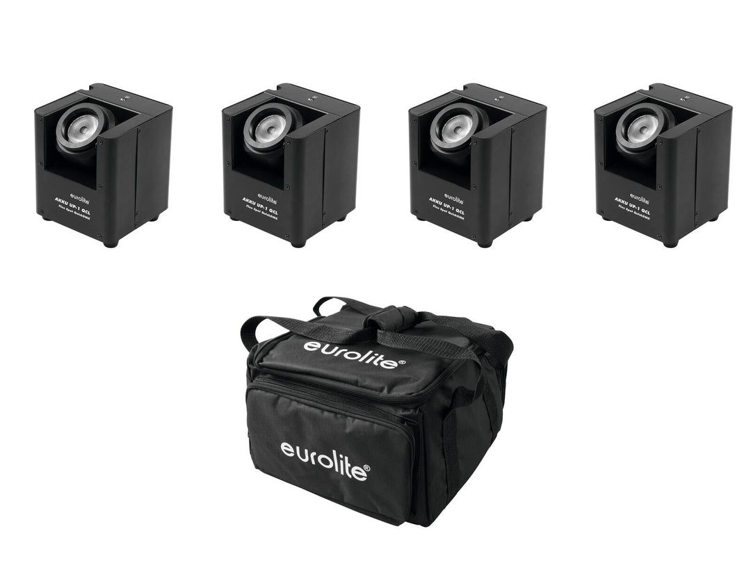 EUROLITE Set 4x AKKU UP-1 + SB-4 Bolsa blanda