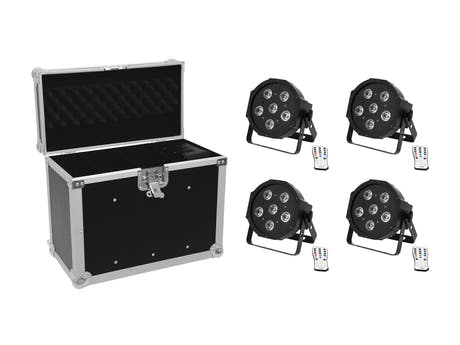 EUROLITE Set 4x LED SLS-603 + Case EC-SL4M tamaño M