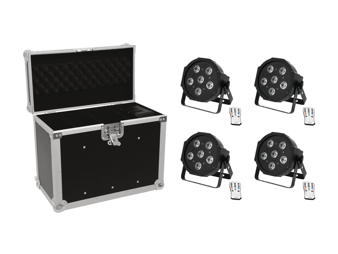 EUROLITE Set 4x LED SLS-603 + Case EC-SL4M tamaño M