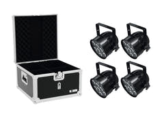 EUROLITE Set 4x LED PAR-56 QCL Corto bk + Estuche EPS