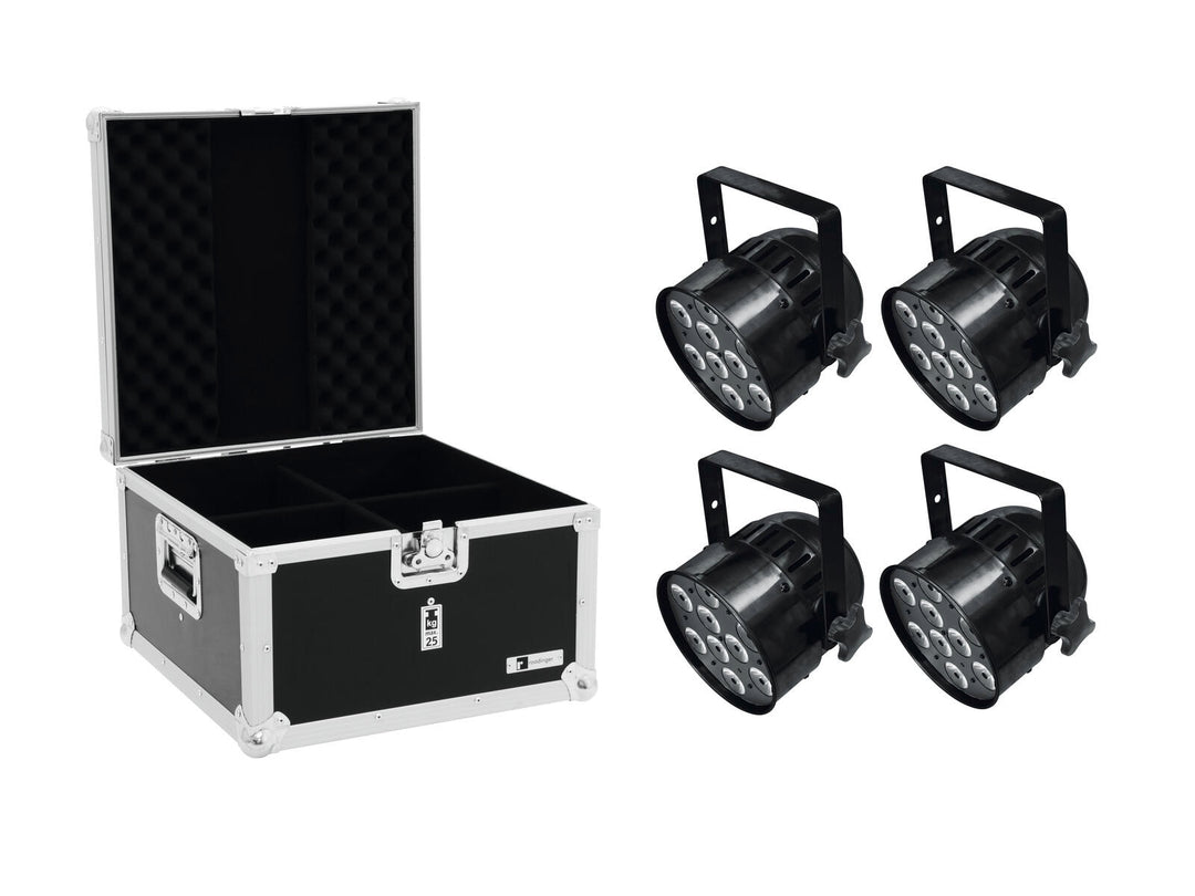 EUROLITE Set 4x LED PAR-56 QCL Corto bk + Estuche EPS