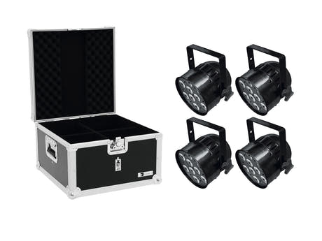 EUROLITE Set 4x LED PAR-56 HCL Short bk + Estuche EPS