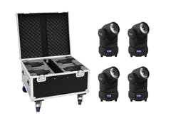 EUROLITE Set 4x LED TMH-X1 Cabezas Móviles Beam + Case