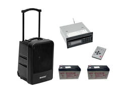 OMNITRONIC Set MOM-10BT4 Sistema PA modular inalámbrico + reproductor de CD con USB y SD + 2x batería