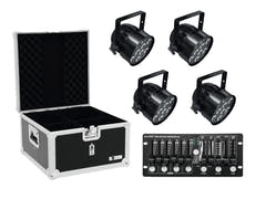EUROLITE Set 4x LED PAR-56 HCL bk + Estuche + Controlador