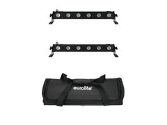 EUROLITE Conjunto 2x LED BAR-6 QCL RGBA + Bolsa blanda