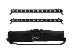 EUROLITE Conjunto 2x LED BAR-12 QCL RGBA + Bolsa blanda