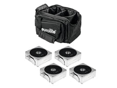 EUROLITE Set 4x AKKU IP Flat Light 1 cromado + Soft Bag