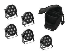 EUROLITE Set 5x LED SLS-7 HCL Spot + Bolsa blanda
