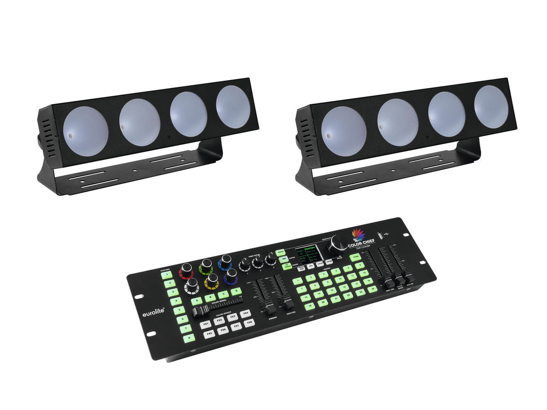 EUROLITE Conjunto 2x LED CBB-4 + DMX LED Color Chief Controller