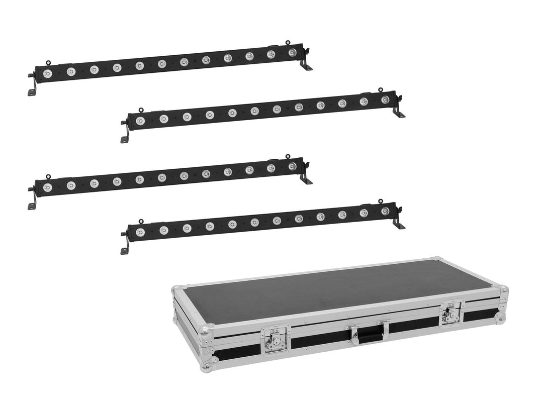 EUROLITE Set 4x LED BAR-12 QCL RGBW Barra + Estuche