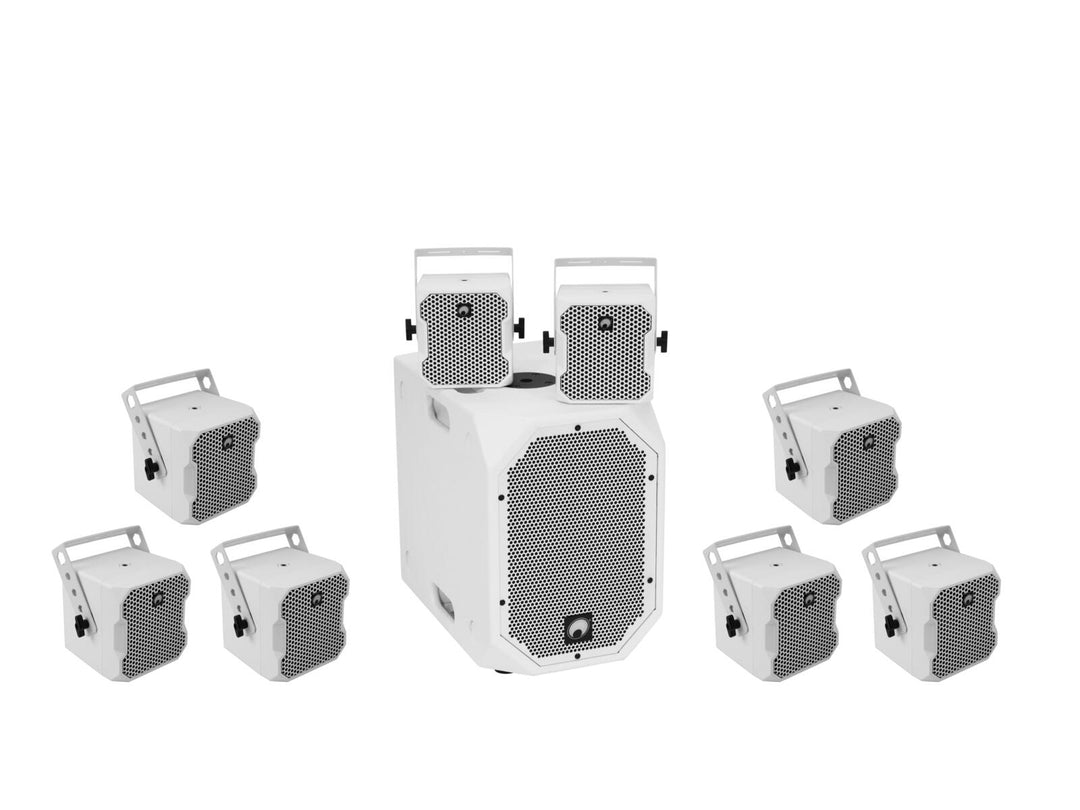 OMNITRONIC conjunto BOB-10A wh + 8x BOB-4 wh
