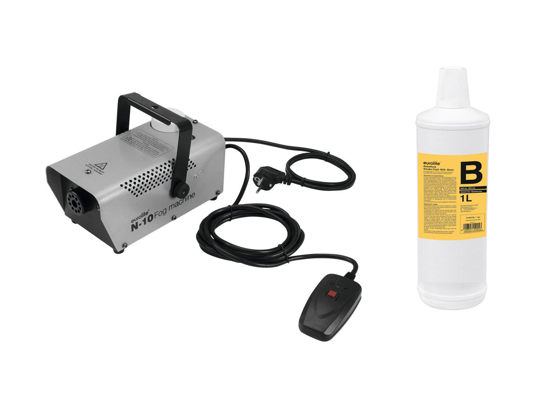 EUROLITE Set N-10 plateado + B2D líquido de humo básico 1l