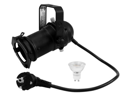 EUROLITE Set PAR-16 Spot GU-10 negro + GU-10 230V LED SMD 7W 3000K