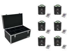 EUROLITE Set 6x AKKU TL-3 TCL Trusslight QuickDMX + Estuche TDV-1
