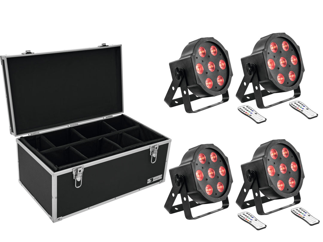 EUROLITE Set 4x LED SLS-7 HCL Floor + Estuche TDV-1