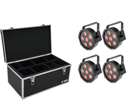 EUROLITE Set 4x LED SLS-6 TCL Spot + Maleta TDV-1